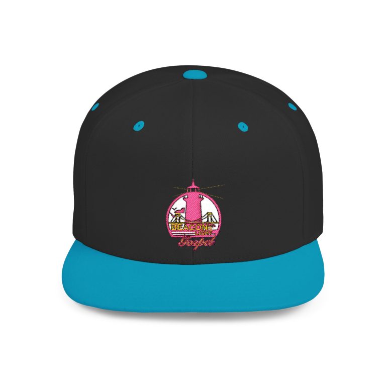 Beacon of Light Gospel Coastal Lighthouse Flat Bill Snapback Hat - Image 31