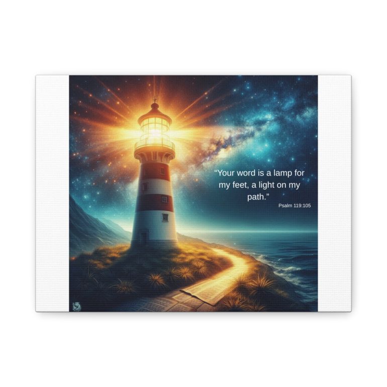 Canvas Print - Spirit Song Inspiration Lighthouse Bible Verse